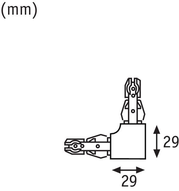 Złącze URail - L-connector, czarne, system szynowy - 1