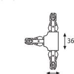 Złącze URail - T-connector, czarne, system szynowy - 2