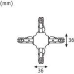 Złącze URail - X-connector, czarne,  system szynowy - 2