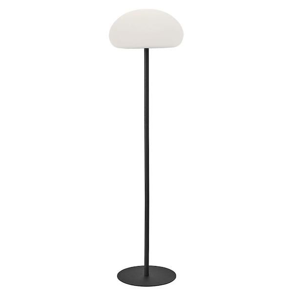 Tarasowa lampa podłogowa Sponge - biały mleczny klosz -  ładowana przez USB