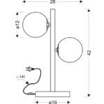 Lampa stołowa Kama - klosze kule - złota, biała - 1