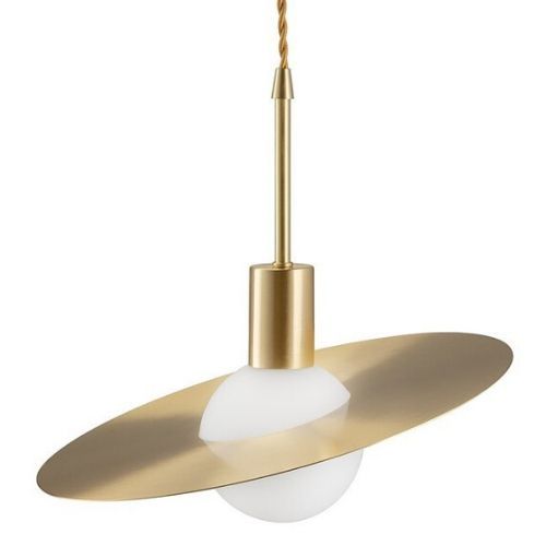 lampa wisząca złoty dysk elegancka