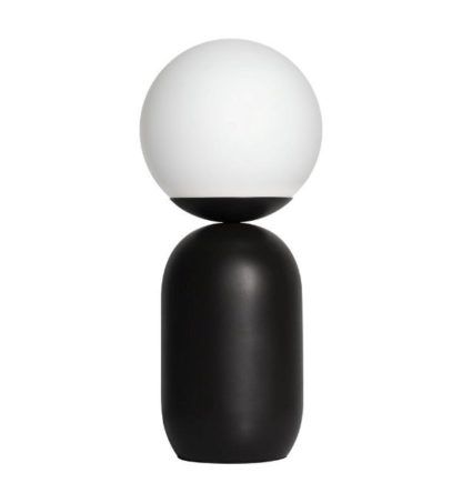 nowoczesna lampa stołowa biel i czerń