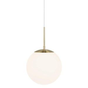 Biała lampa wisząca Grant 25 - szklany klosz