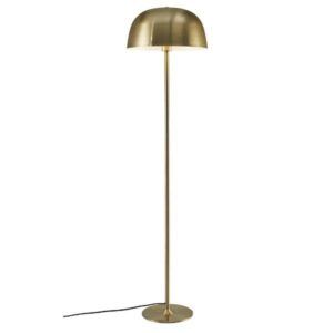 Lampa stojąca z kloszem Cera - złota do sypialni