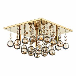 Złota lampa sufitowa Abacus - kryształki