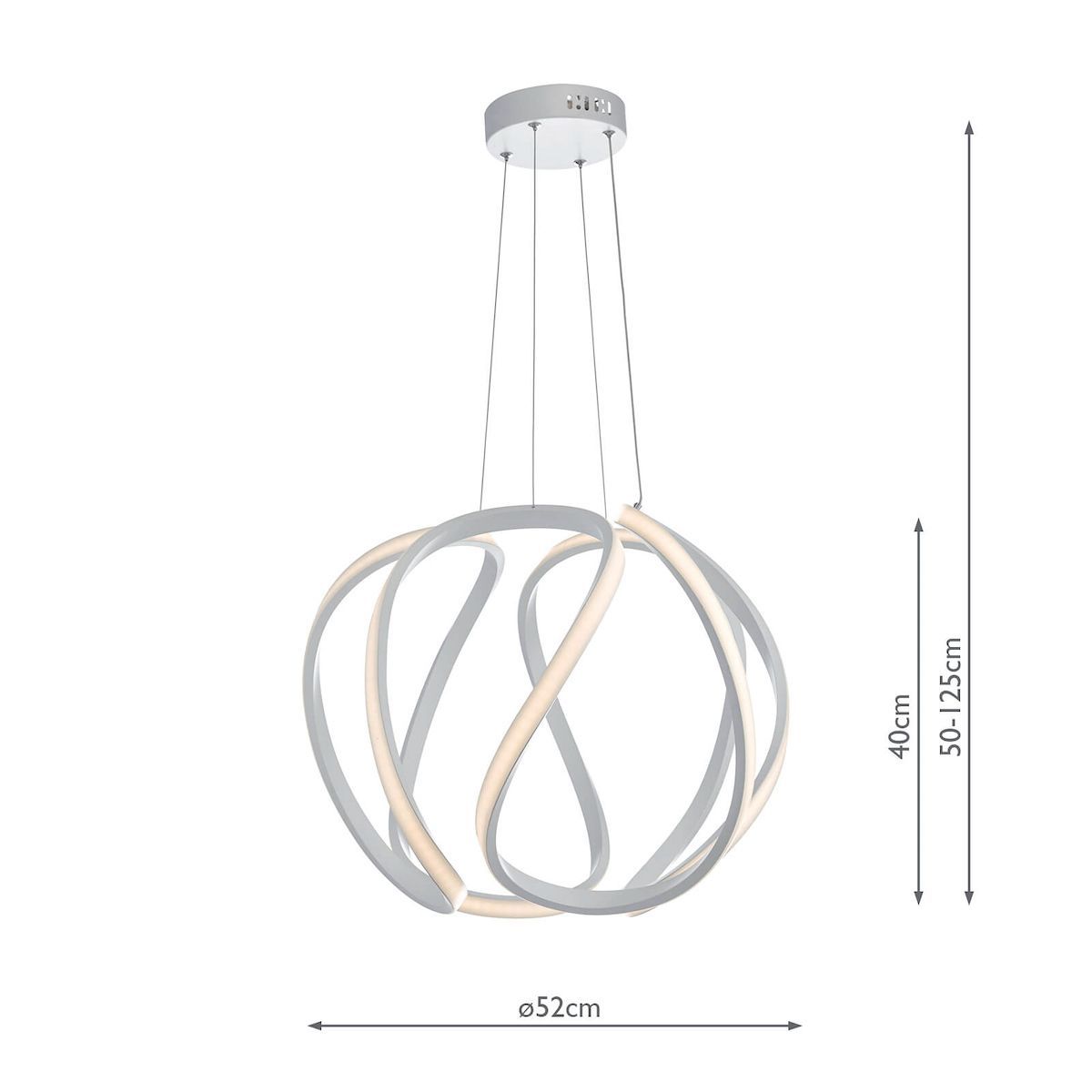 Duża lampa wisząca Alonsa - LED, biała - 1