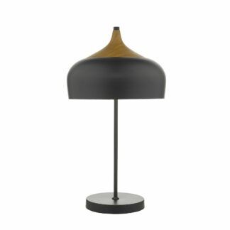 Czarna lampa stołowa Gaucho - metal, drewno