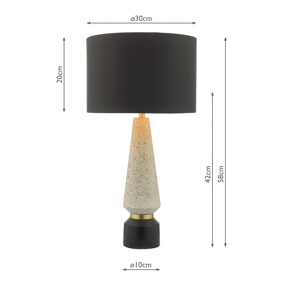Elegancka lampa stołowa Onora - czarny abażur - 1