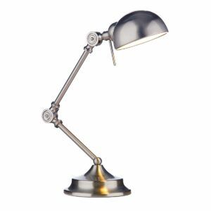 Klasyczna lampa biurkowa Ranger - srebrna, regulowana