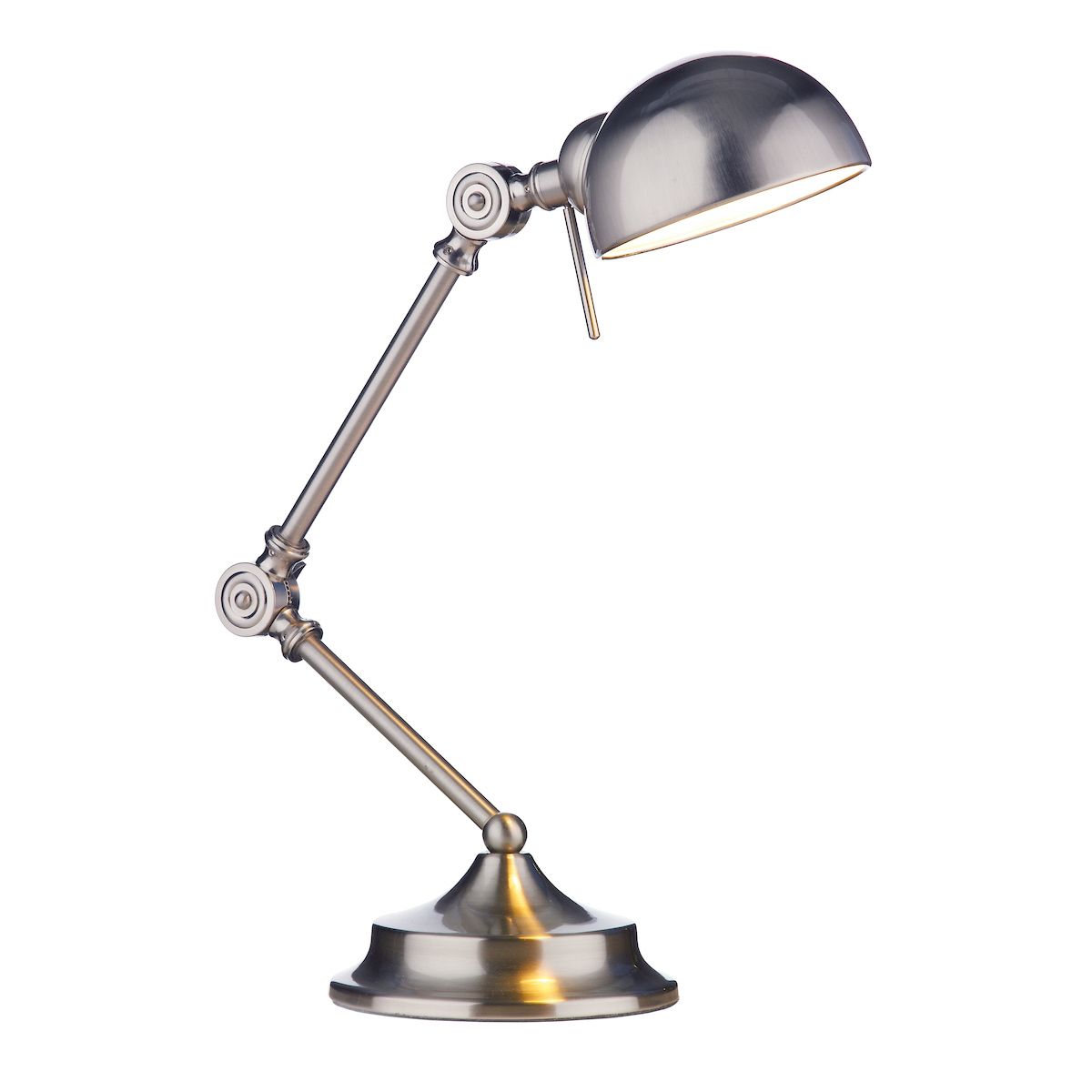 srebrna lampa biurkowa