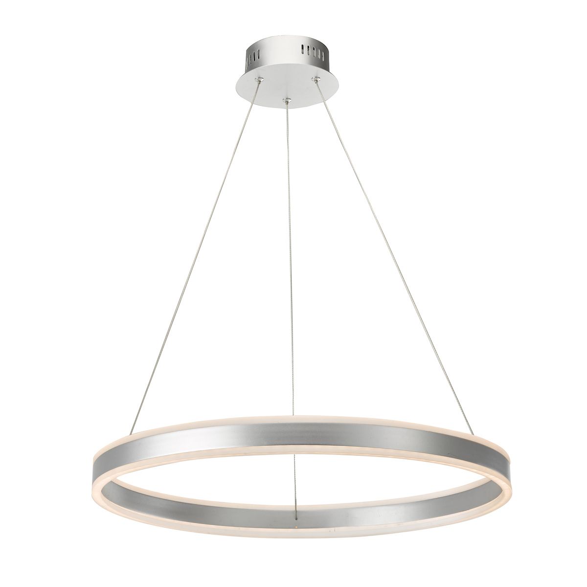 Lampa wisząca Tybalt - srebrny ring, LED