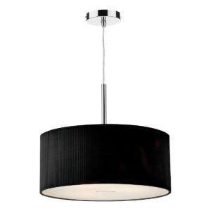 Czarna lampa ZARAGOZA - 60cm, mleczny dyfuzor