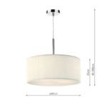 Lampa wisząca ZARAGOZA - kremowa, mleczny dyfuzor - 2