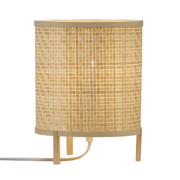 bambusowa lampa stołowa