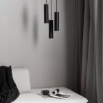 Lampa wisząca nad sofę w salonie - czarne tuby Tilo 3