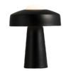 Designerska lampa stołowa Time - czarna, szklany klosz