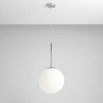 Chromowana lampa wisząca Bosso 30 - srebrna kula