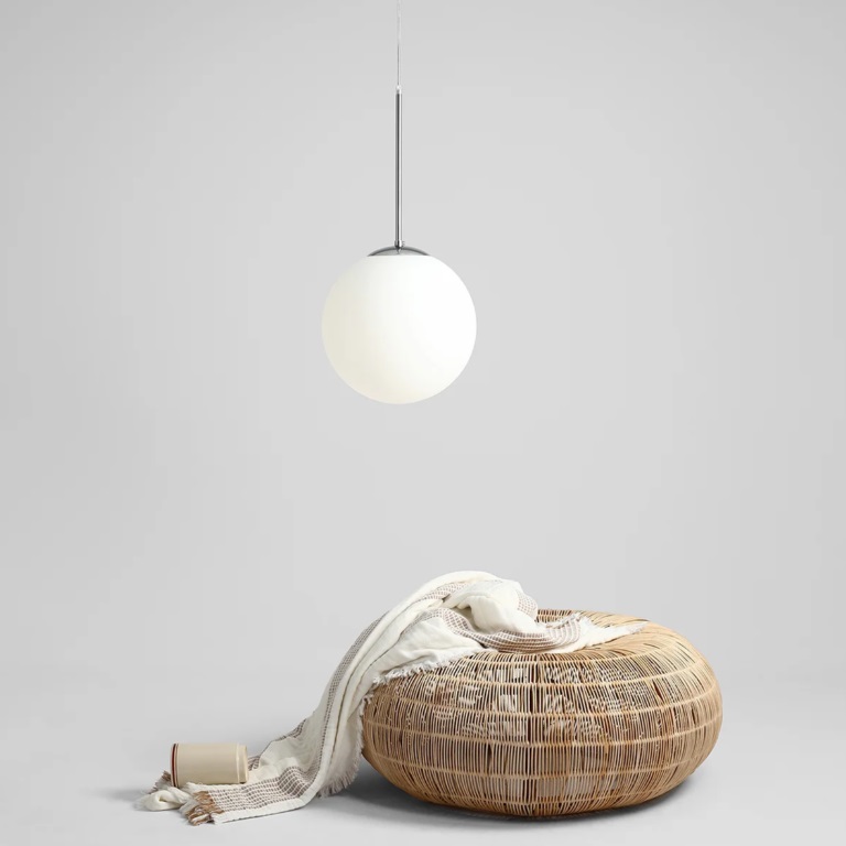 Chromowana lampa wisząca Bosso 30 - srebrna