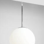 Srebrna lampa wisząca kula Bosso 30 - chrom