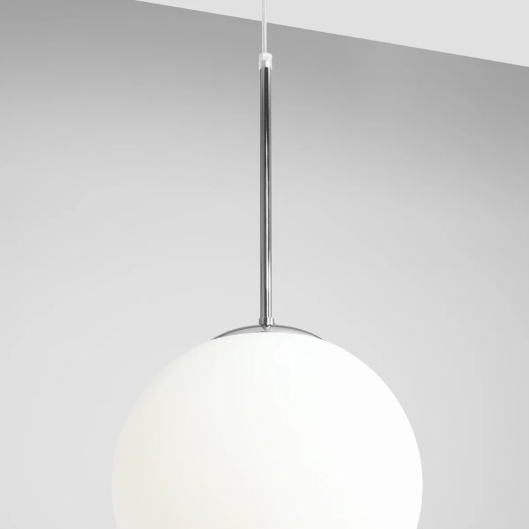 Srebrna lampa wisząca kula Bosso 30 - chrom