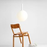 Szklana lampa wisząca do salonu Bosso L - biała