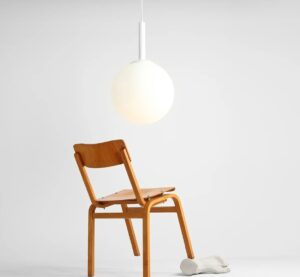 Szklana lampa wisząca Bosso L - biała