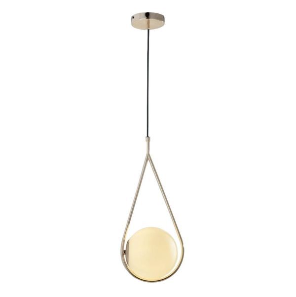 złota lampa wisząca do salonu