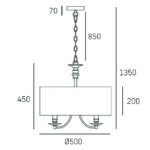 Złota lampa wisząca Abu Dhabi - czarny abażur - 2