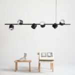 Czarna lampa wisząca nad stół Bot - 6 regulowanych punktów