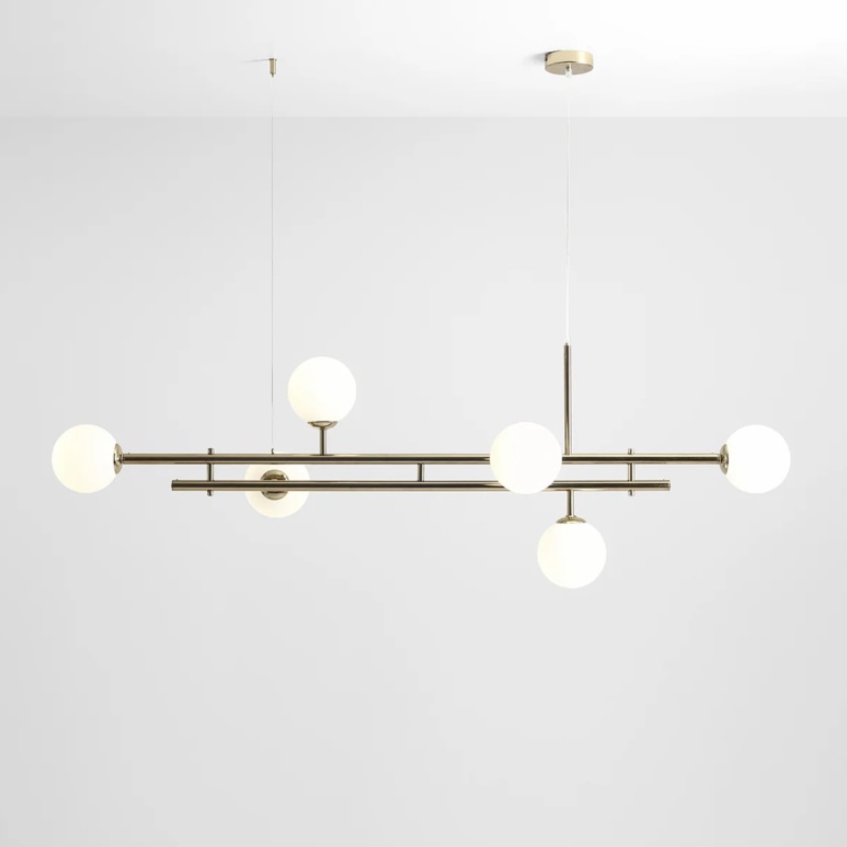 Złota lampa wisząca nad stół Harmony 6 - kule