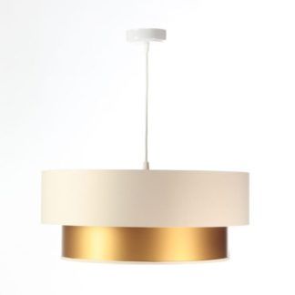 Lampa wisząca Duo - 60cm, kremowo-złota