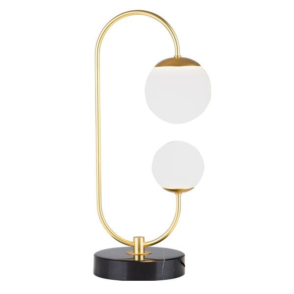 Elegancka lampa stołowa Toro - LED, szklane klosze, marmur