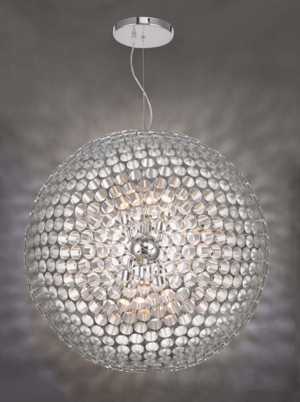 lampa wisząca ze srebrnych rurek