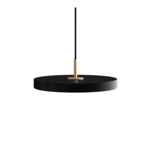Lampa wisząca Asteria Mini - czarna, LED, płaski klosz