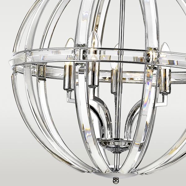 srebrna lampa wisząca modern classic kula