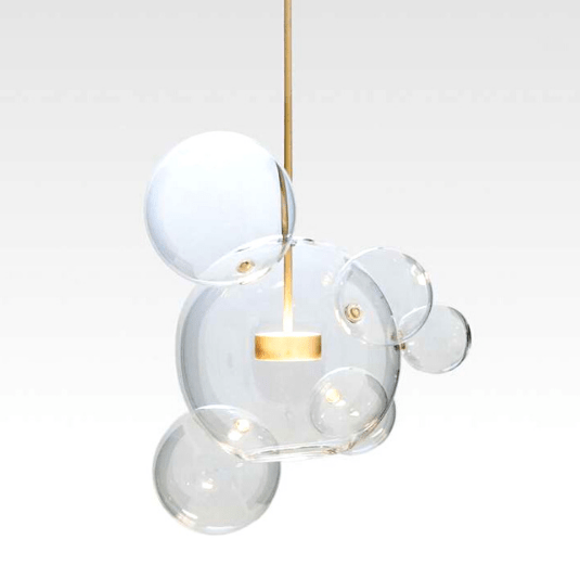 Elegancka lampa wisząca LED Bubbles z 5 kloszami bańkami