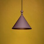 Lampa wisząca Konko - stożek, bakłażanowy kolor, 30cm