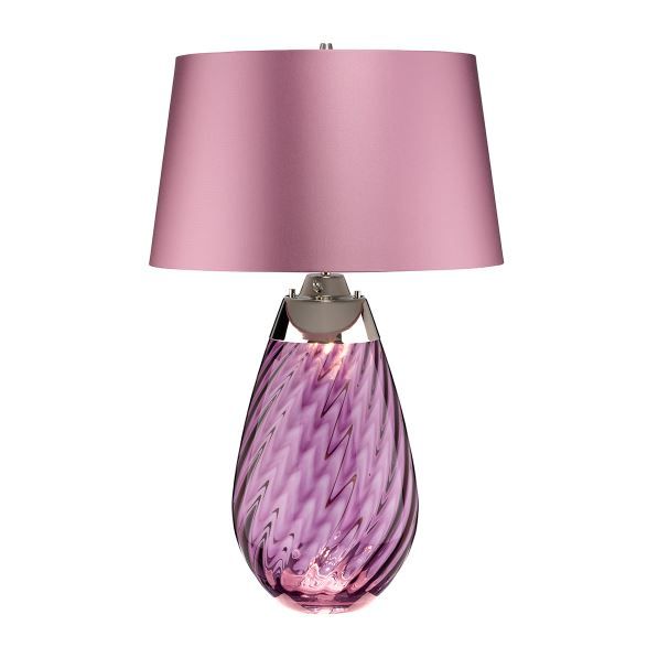 Lampa stołowa Lena - duża, fioletowa, szklana, Dual-Lit