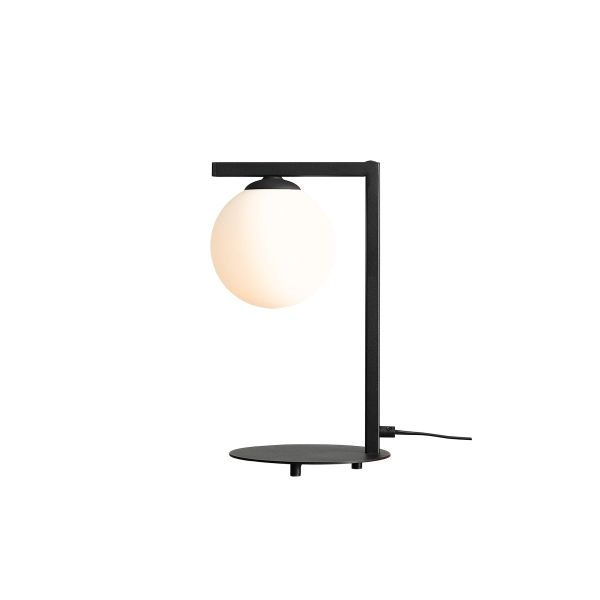 geometryczna lampa biurkowa do salonu czarna