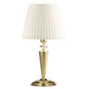 Lampa nocna Lilosa - złota, biały abażur