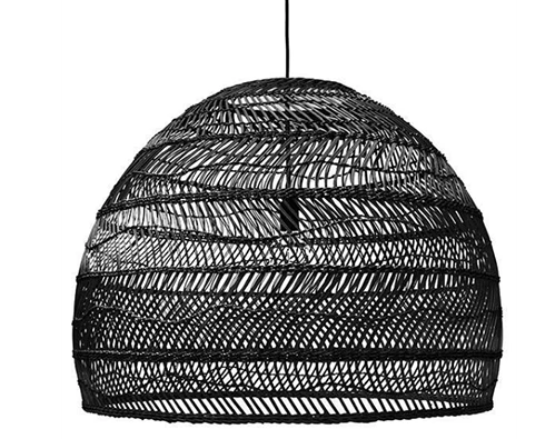 lampa rattanowa z plecionki nad stół - w stylu wabi sabi