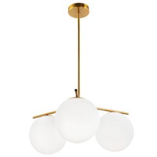 lampa wisząca złota szklane klosze