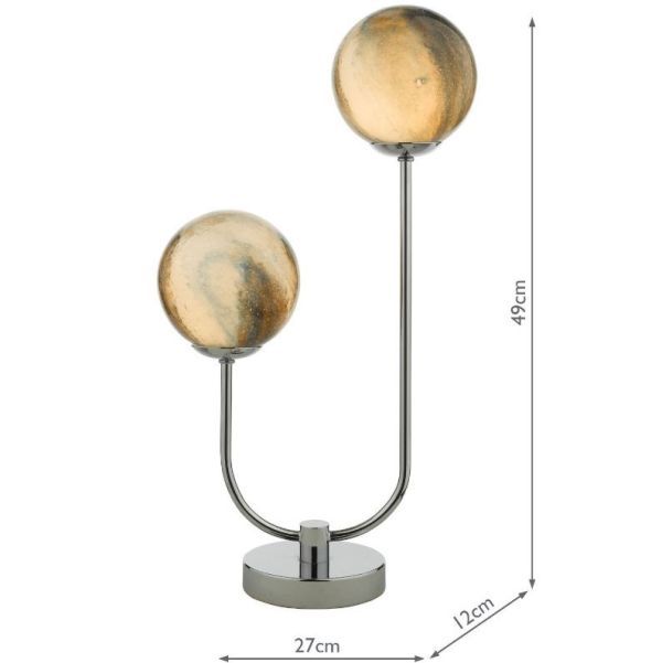 srebrna lampa stołowa marmurowy efekt