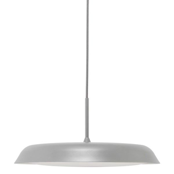 Szara lampa wisząca Piso - LED, płaski klosz