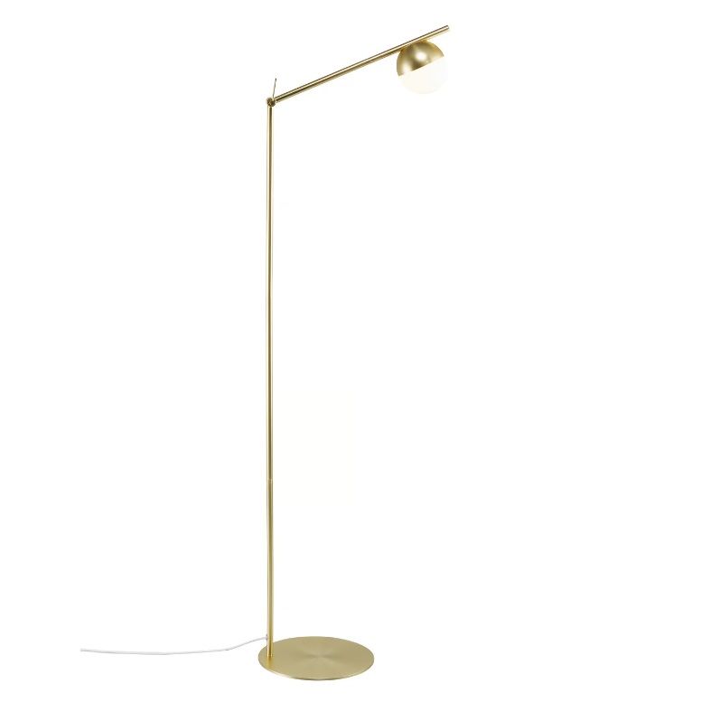 Nowoczesna złota lampa stojąca Contina - biała kula