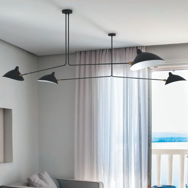 Lampy sufitowe w kolorze czarnym w sypialni