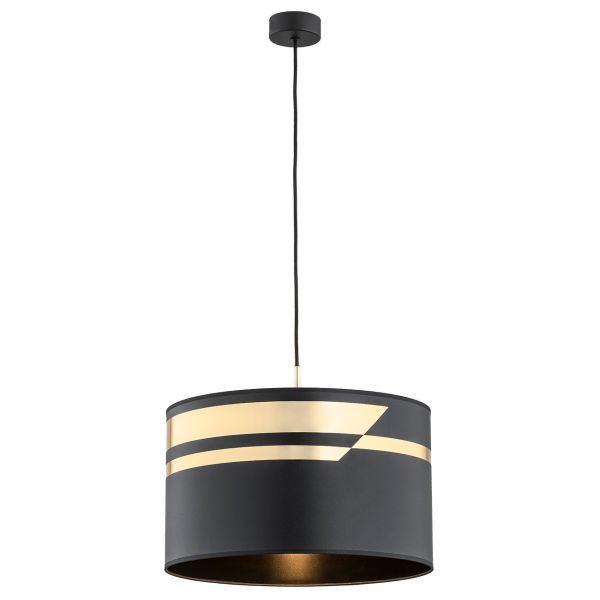 Lampa wisząca Metis - czarno-złoty abażur, 40cm