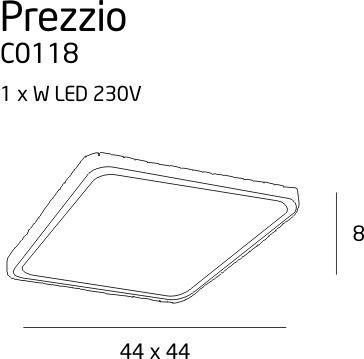 Elegancki srebrny plafon Prezzio - kryształki - 1
