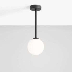 Lampa sufitowa nowoczesna Pinne S - czarna, szklany klosz